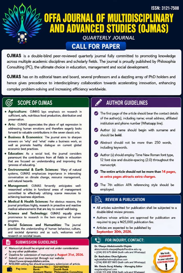 OJMAS call for paper flyer