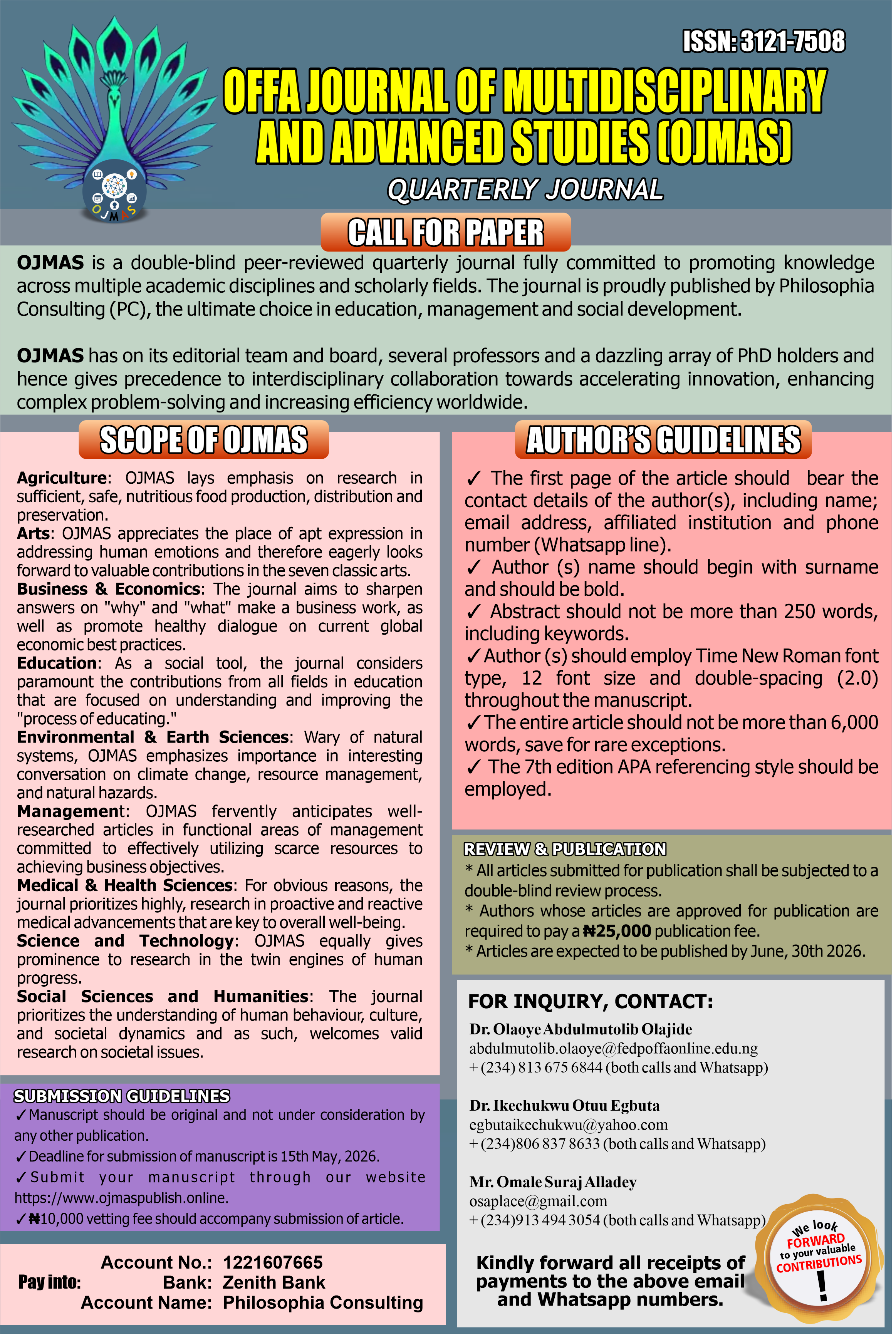 OJMAS call for paper flyer